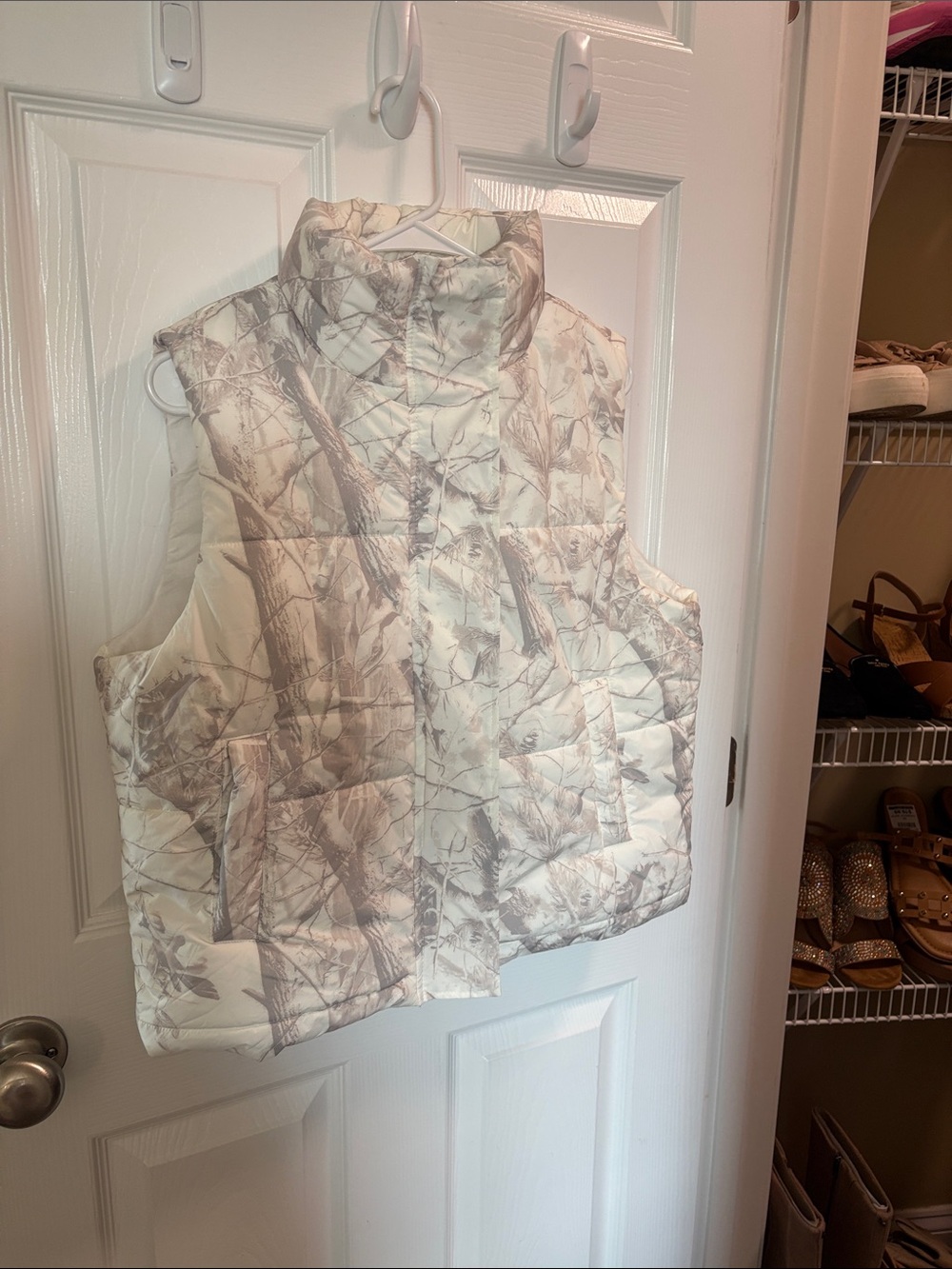 Altar'd State White Camo Quilted Puffer Vest